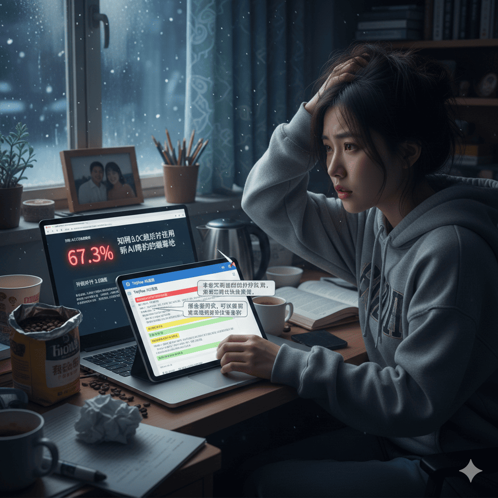 知网12月28日升级后我论文AI率飙到67%！研三学姐的血泪自救经历